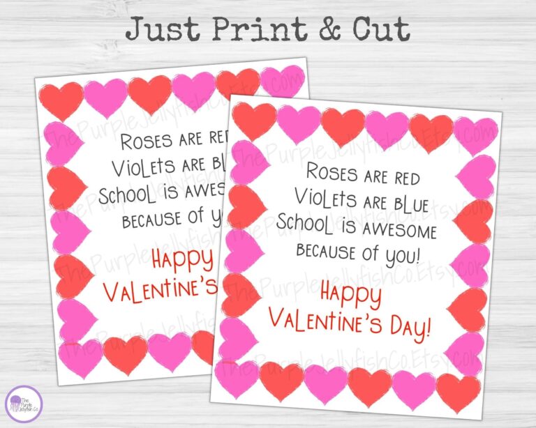 Teacher Valentines Printable Valentine s Day Appreciation Valentine Gift Tag For Teachers School Employee Valentine PTA PTO Valentine Etsy