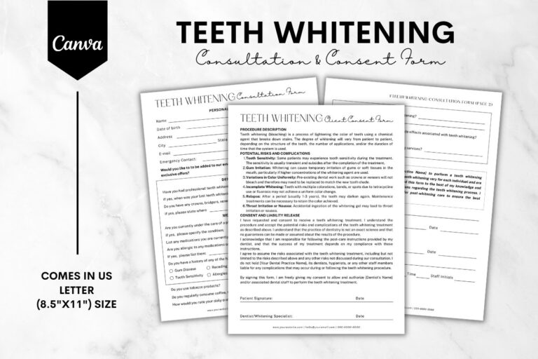 Teeth Whitening Consultation U0026 Consent Form 2932577