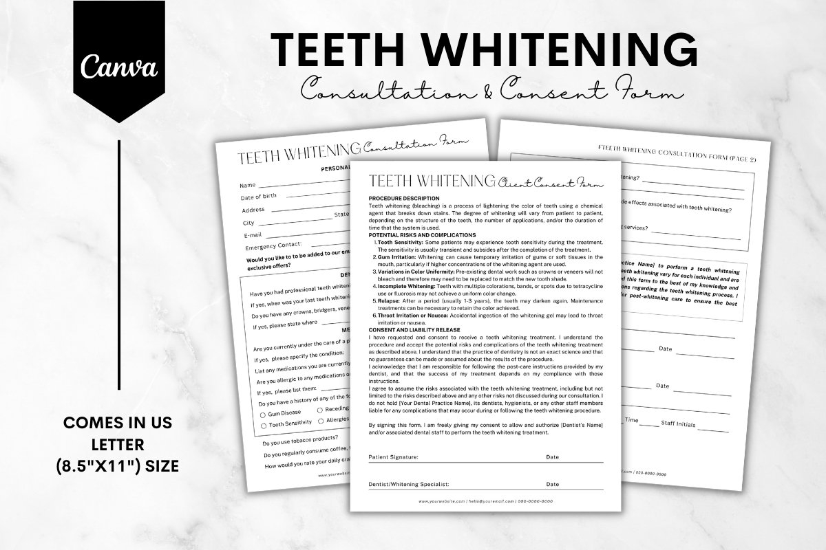 Teeth Whitening Consultation U0026 Consent Form 2932577 