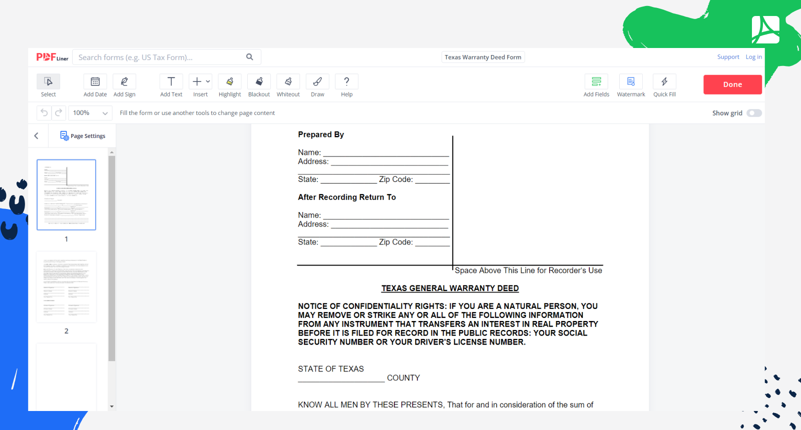 Free Online Printable Forms Texas General Warranty Deed