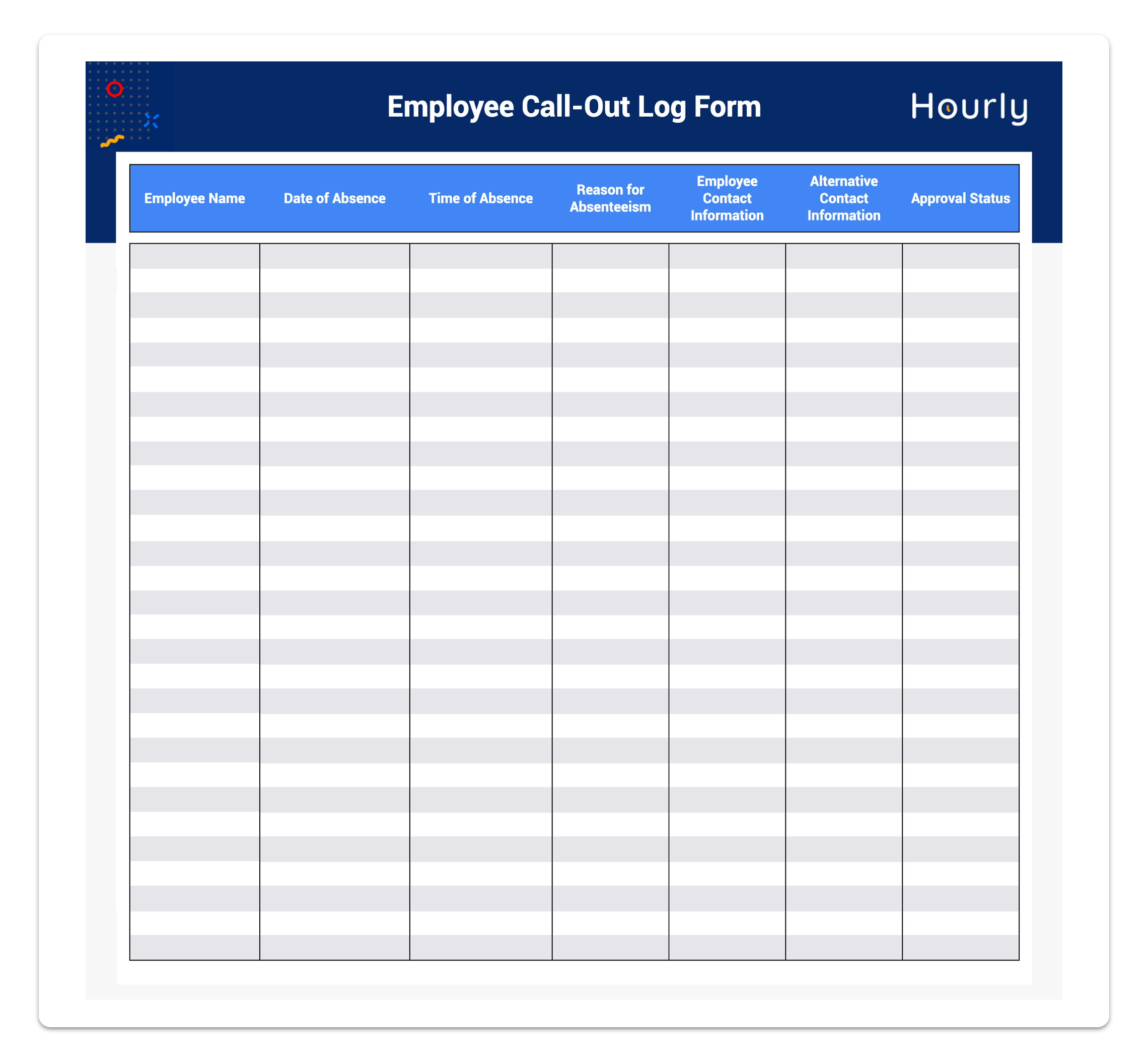 Free Printable Employee Tardiness Form