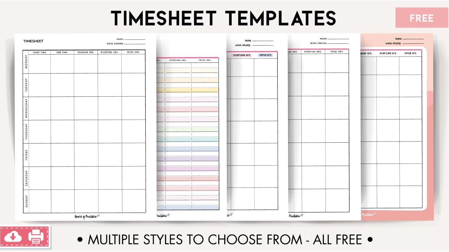 Free Printable Time Sheets Forms