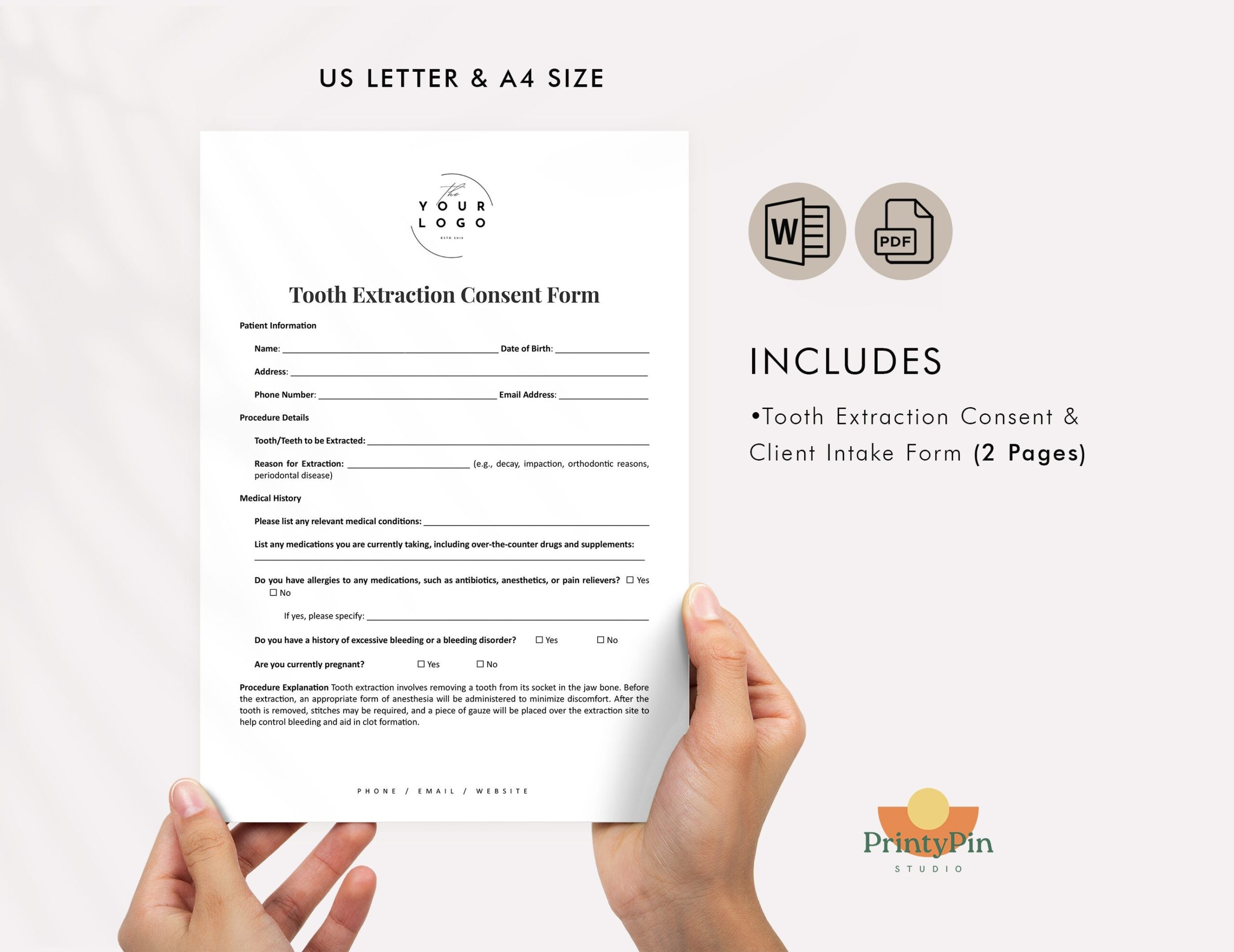 Free Printable Dental Extraction Consent Form