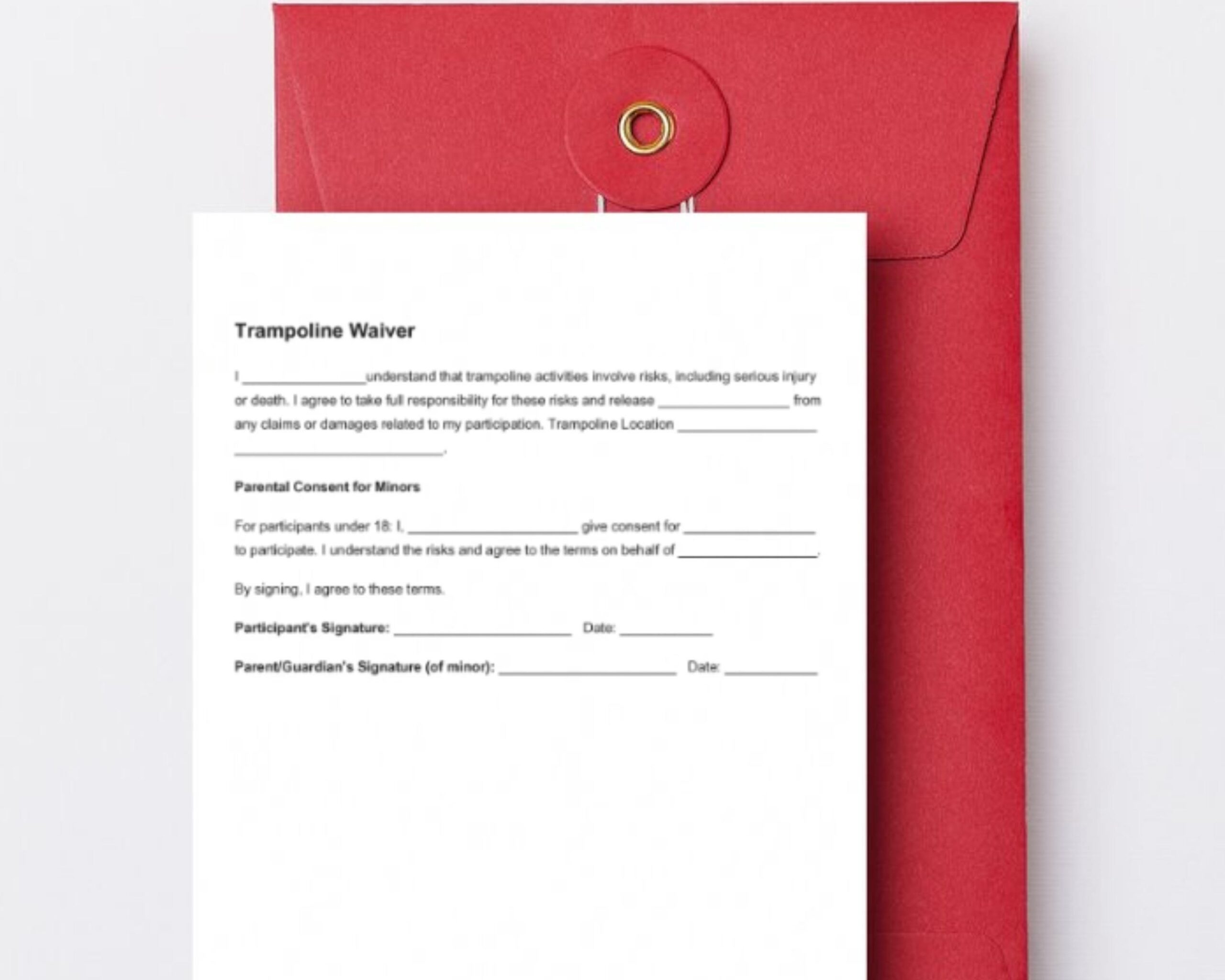Trampoline Waiver Template Hold Harmless Agreement Assumption Of Injury Risk Legal Guardian Permission Slip Homeowner Liability Release Etsy