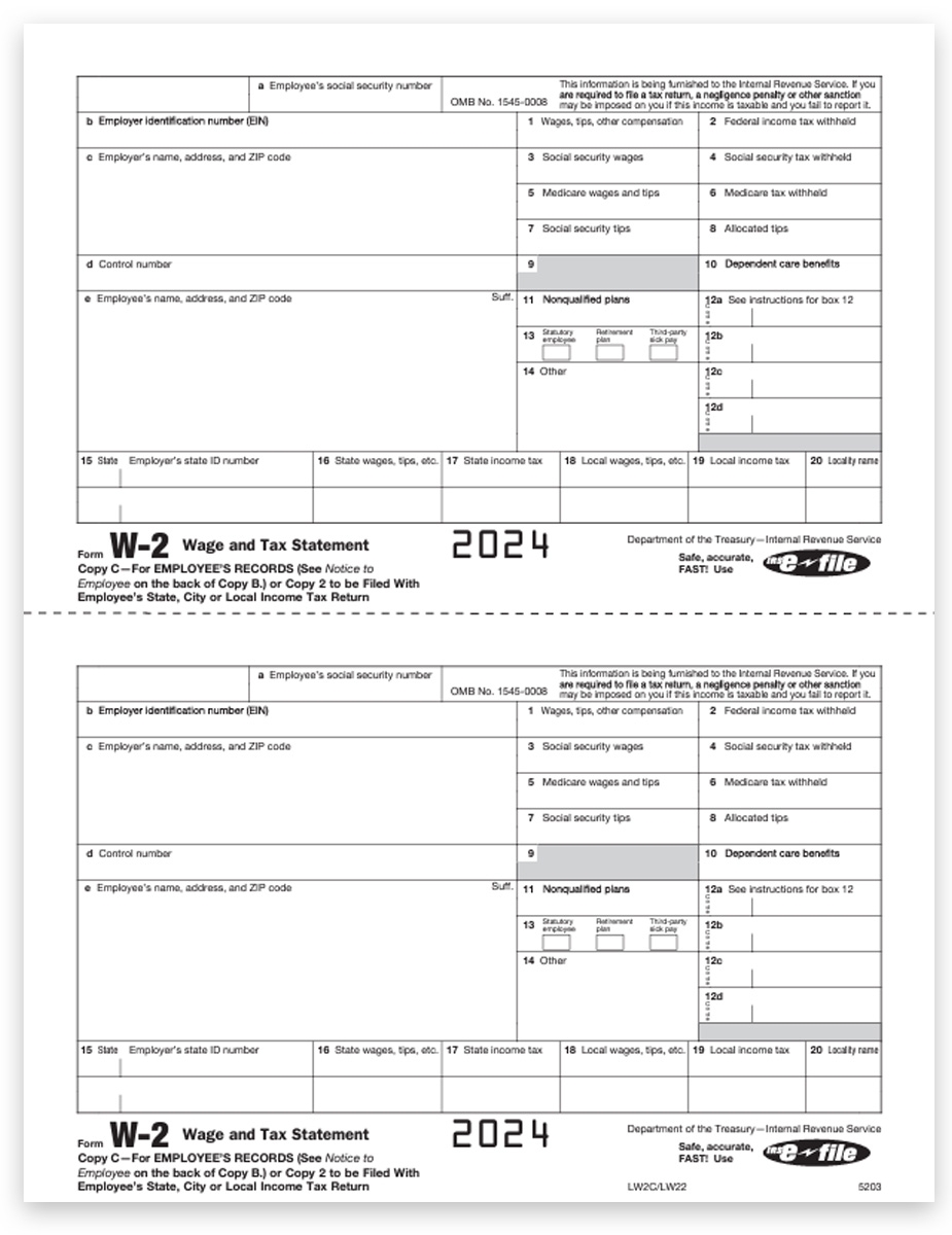 W2 Tax Form U0026 Envelope Sets For Efilers 5 part Discount Tax Forms
