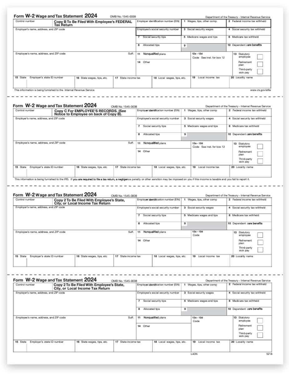 W2 Tax Forms Copy B For Employee DiscountTaxForms