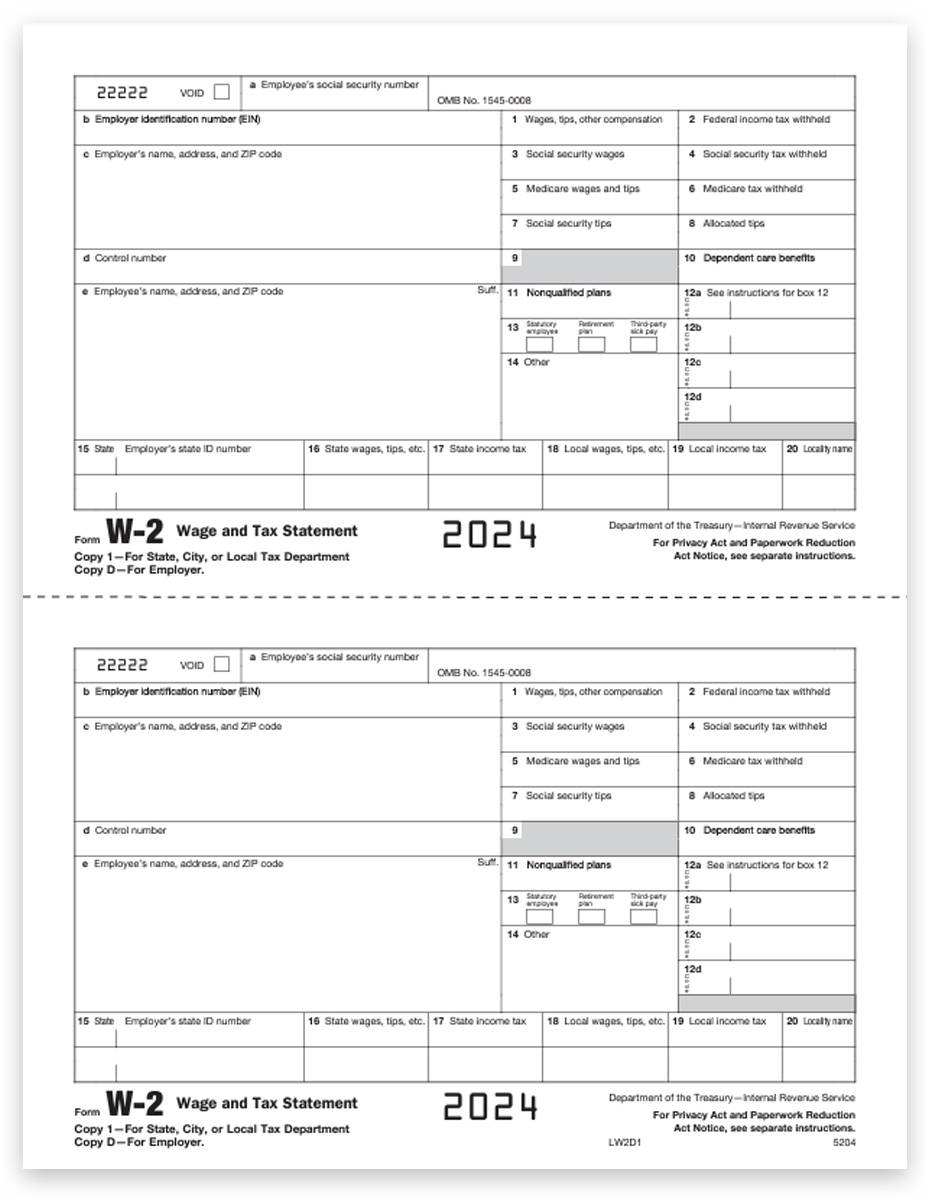 W2 Tax Forms Copy C 2 For Employees DiscountTaxForms