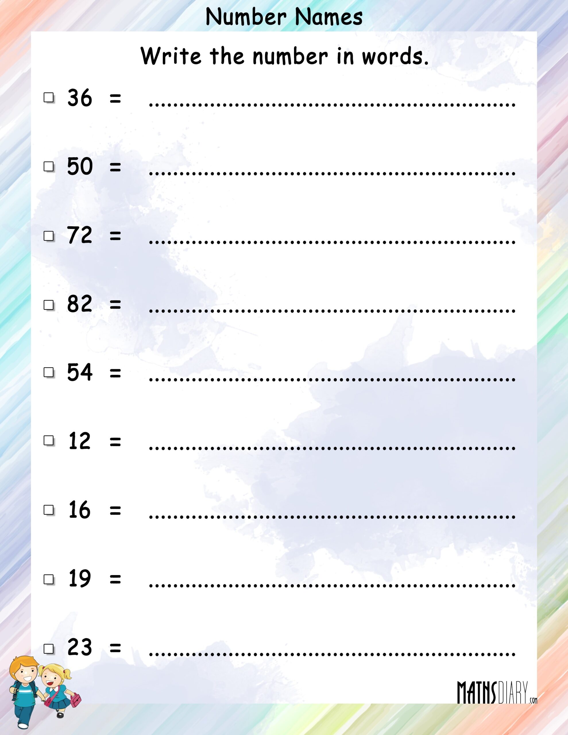 Write Numbers In Words Math Worksheets MathsDiary Worksheets Library